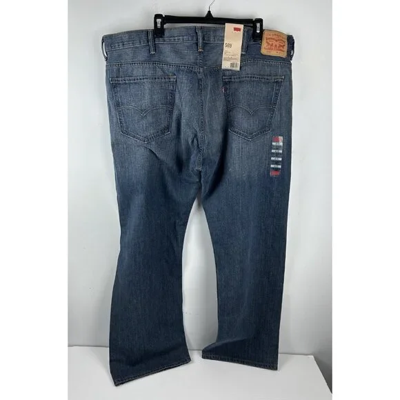Y2K Levi's 569 Jeans Denim Pants Loose Straight Size 42x32 Dark Wash NWT Baggy - Picture 1 of 16